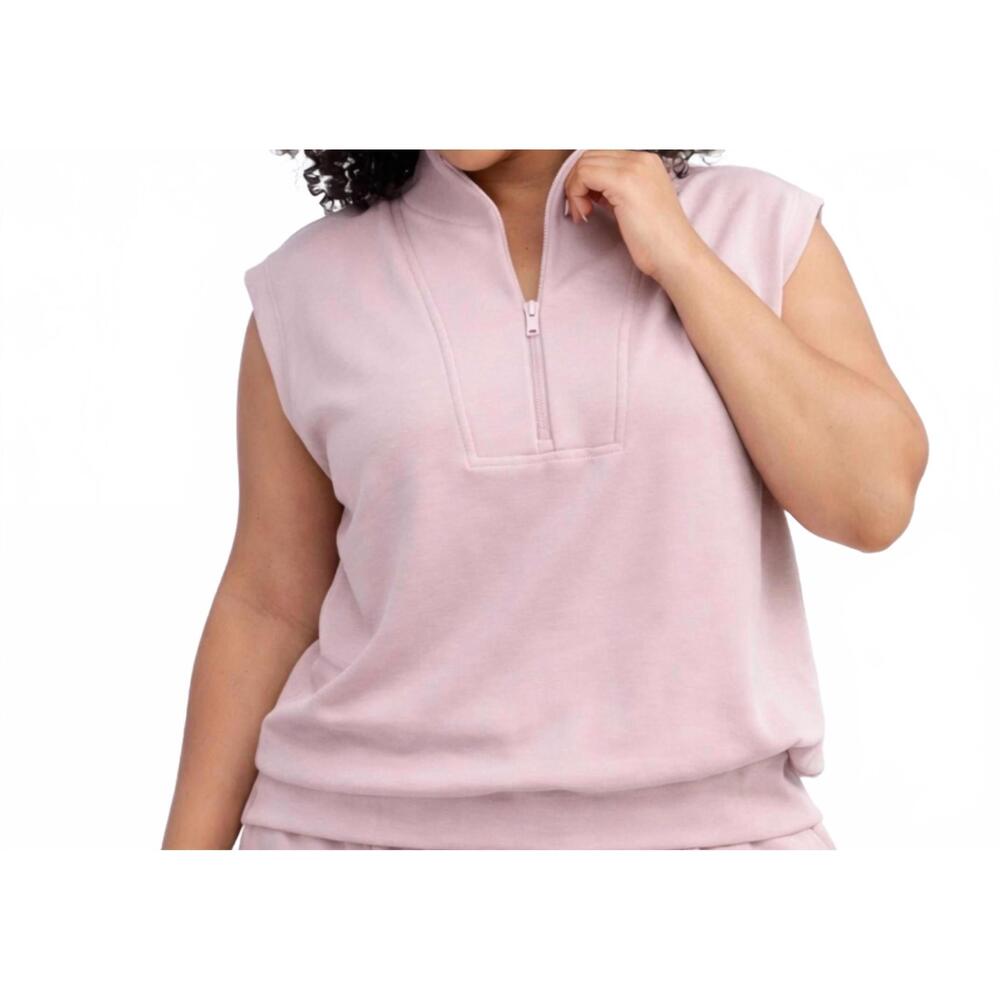 NEW RAE MODE alisha luxe quarter zip sweater tank in mauve